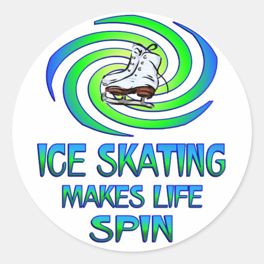 Schaatsen spins ronde sticker (Voorkant)