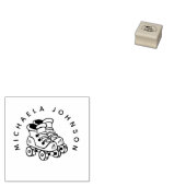Schaatsen Sport Aangepaste Naam Rubberstempel (Gestempeld)