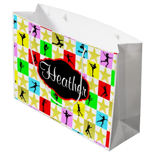 SCHAATSEN SUPER STAR GEPERSONALISEERDE KERSTCADEAU LARGE CADEAUTASJE (Achterkant Gekanteld)