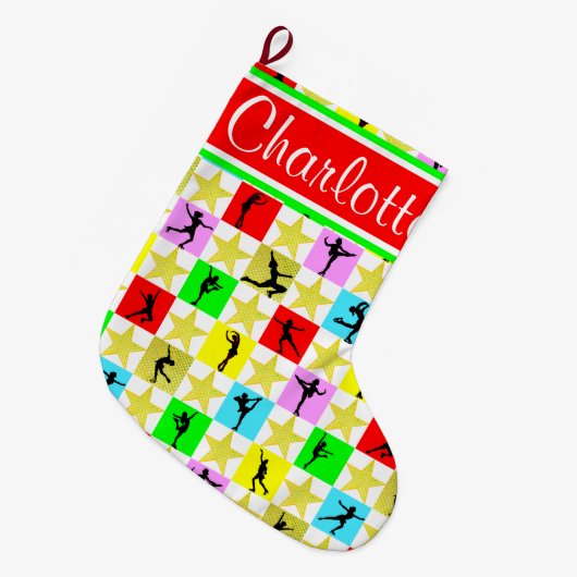 SCHAATSEN SUPER STAR GEPERSONALISEERDE STOCKING GROTE KERSTSOK (Voorkant (Hangend))