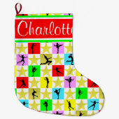 SCHAATSEN SUPER STAR GEPERSONALISEERDE STOCKING GROTE KERSTSOK (Voorkant)