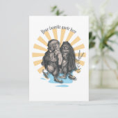 Schaatsen Uilen Retro Stijl Nostalgisch Ontwerp Bedankkaart (Staand voorkant)