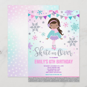 Schaatsen Uitnodiging Schaatsen Party Zilver
