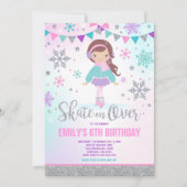 Schaatsen Uitnodiging Schaatsen Party Zilver (Voorkant)