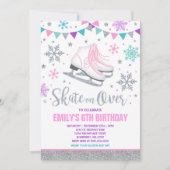 Schaatsen Uitnodiging Schaatsen Party Zilver (Voorkant)
