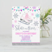 Schaatsen Uitnodiging Schaatsen Party Zilver (Staand voorkant)