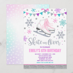 Schaatsen Uitnodiging Schaatsen Party Zilver