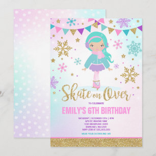 Schaatsen Uitnodiging Schaatsfeest Goud