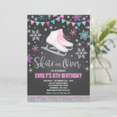 Schaatsen Uitnodiging Schaatsfeest Zilver (Staand voorkant)