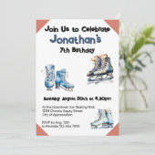 Schaatsen Uitnodiging Verjaardag - IJshockey Party (Staand voorkant)