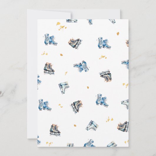 Schaatsen Uitnodiging Verjaardag - IJshockey Party (Achterkant)