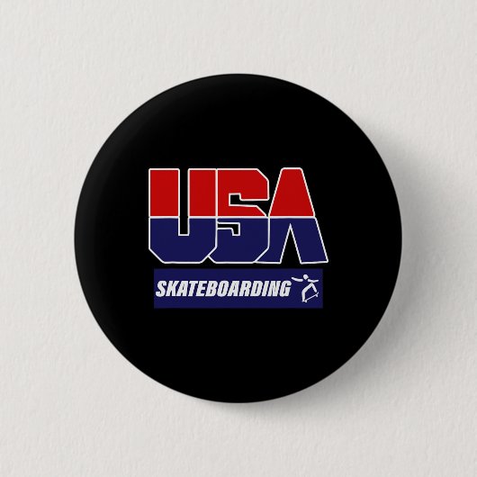 Schaatsen USA Ronde Button 5,7 Cm (Voorkant)