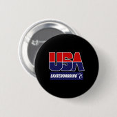 Schaatsen USA Ronde Button 5,7 Cm (Voorkant /achterkant)