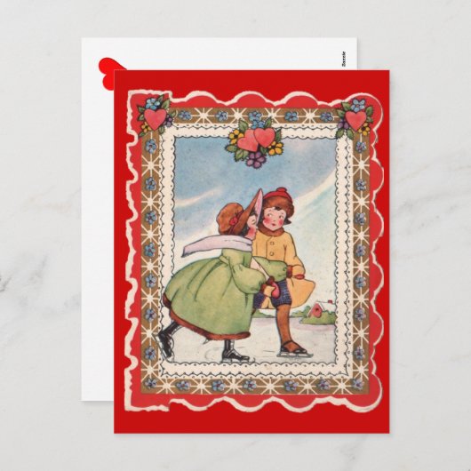 Schaatsen - Valentijn Briefkaart (Voorkant / Achterkant)
