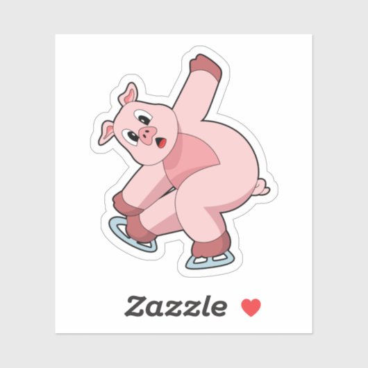 Schaatsen van ijsschaatsen sticker (Vel)