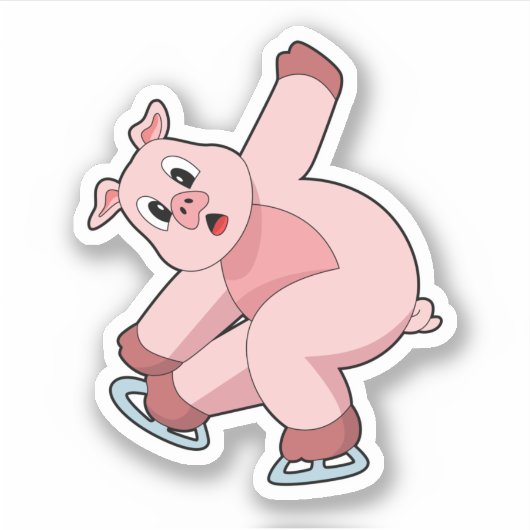 Schaatsen van ijsschaatsen sticker (Voorkant)