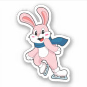 Schaatsen van konijn-ijsschaatsen sticker (Voorkant)