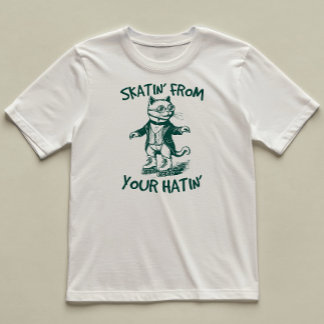 Schaatsen van uw Hatin Funny Cat geïllustreerd T-shirt