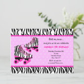 Schaatsen van Zebra Print Roller Kaart (Staand voorkant)