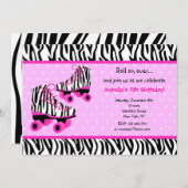 Schaatsen van Zebra Print Roller Kaart (Voorkant / Achterkant)