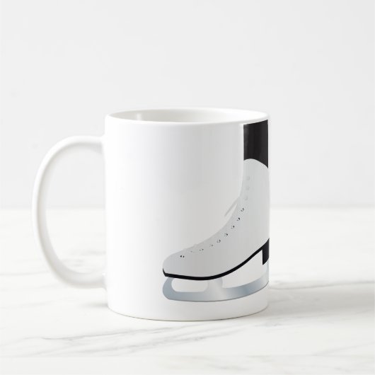 Schaatsen van zwart-wit ijs, afbeelding schaatsen koffiemok (Links)