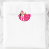 Schaatsen verjaardag ronde sticker (Tas)