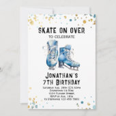 Schaatsen Verjaardag Uitnodiging IJsschaatsen Part (Voorkant)