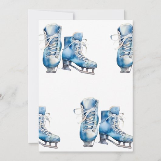 Schaatsen Verjaardag Uitnodiging IJsschaatsen Part (Achterkant)