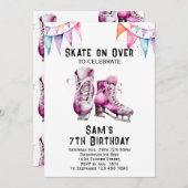 Schaatsen Verjaardag Uitnodiging IJsschaatsen Part (Voorkant / Achterkant)