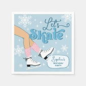 Schaatsen Verjaardag Winter Schaats Party Decor Servet (Voorkant)