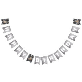 Schaatsen Verjaardag Zilveren Glitter Vlaggetjes