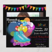 Schaatsen Verjaardagsfeest Uitnodiging (Voorkant / Achterkant)