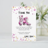 Schaatsen Verjaardagsfeest - Winter Verjaardag Bedankkaart (Staand voorkant)