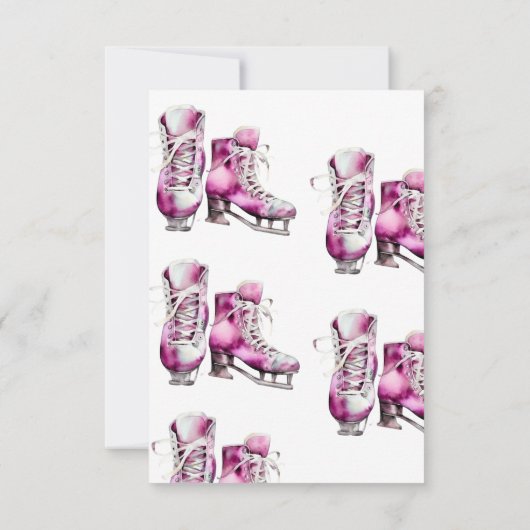 Schaatsen Verjaardagsfeest - Winter Verjaardag Bedankkaart (Achterkant)