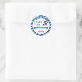 Schaatsen Verjaardagsfeestje Blauw Dank u Favor Ronde Sticker (Tas)