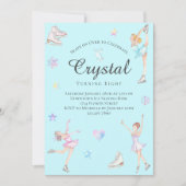 Schaatsen verjaardagsuitnodiging, schaatsfeest kaart (Voorkant)