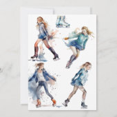 Schaatsen verjaardagsuitnodiging, schaatsfeest kaart (Achterkant)