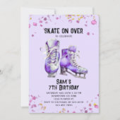 Schaatsen verjaardagsuitnodiging, schaatsfeest kaart (Voorkant)