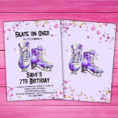 Schaatsen verjaardagsuitnodiging, schaatsfeest kaart