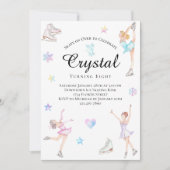 Schaatsen verjaardagsuitnodiging, schaatsfeest kaart (Voorkant)