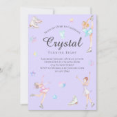 Schaatsen verjaardagsuitnodiging, schaatsfeest kaart (Voorkant)