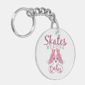 Schaatsen voor datums tekenen ijskast sleutelhanger (Voorkant Links)