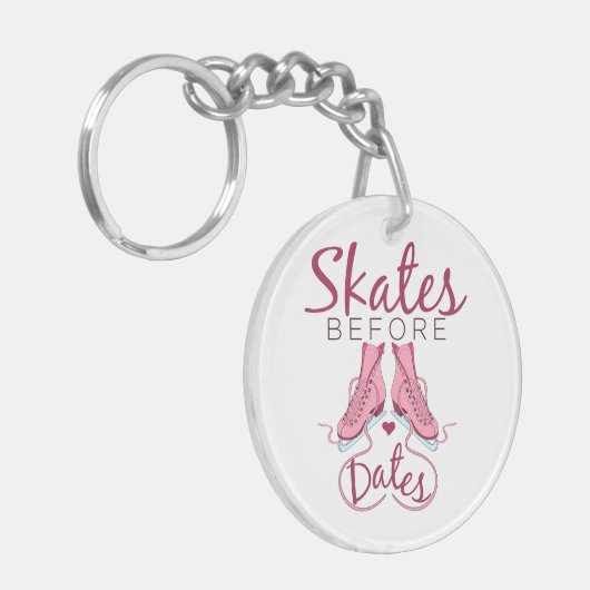 Schaatsen voor datums tekenen ijskast sleutelhanger (Voorkant Links)