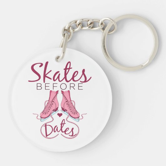 Schaatsen voor datums tekenen ijskast sleutelhanger (Achterkant)