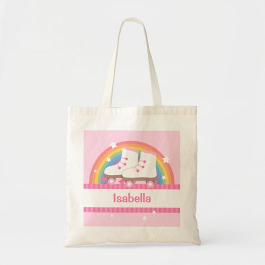 Schaatsen voor regenboogrollen voor meisjeskrater tote bag (Voorkant)