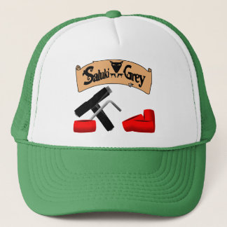 schaatsen voor saluki grijze banner en wielen trucker pet