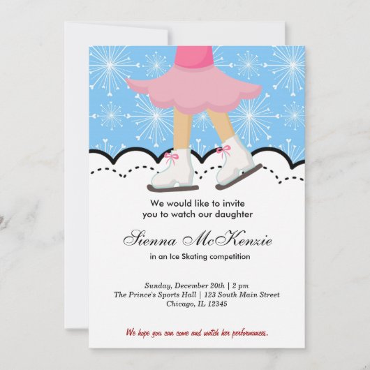 Schaatsen wedstrijd (blauw) kaart (Voorkant)