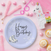 Schaatsen Winter Sneeuwvlok Thema Verjaardagsfeest Papieren Bordje (Feest)