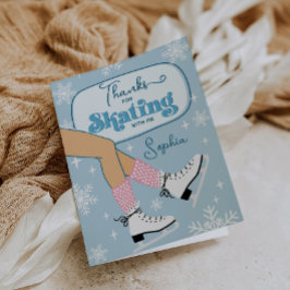 Schaatsen Winter Verjaardagsfeest Dank Je Kaart