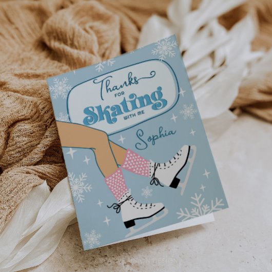 Schaatsen Winter Verjaardagsfeest Dank Je Kaart